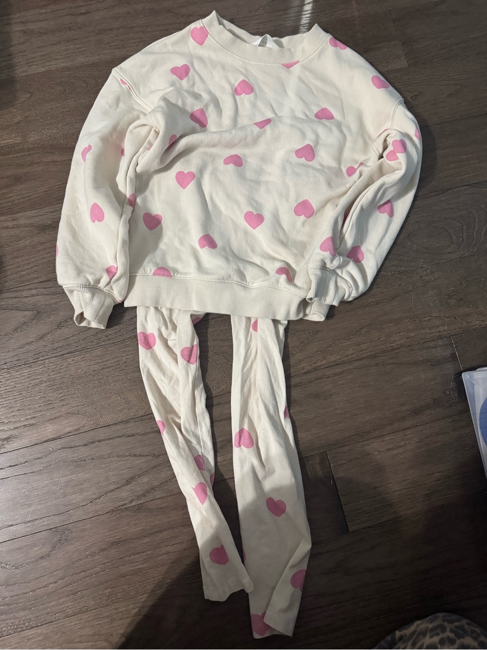Kids Cream Pink Heart set Set